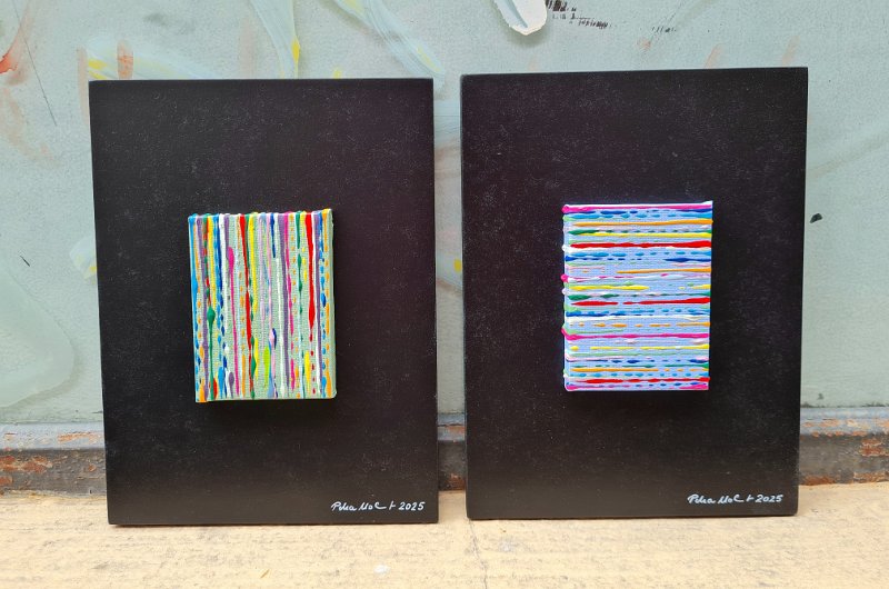 Coloured lines 35 SOLD, 34 2025, 20x15, Acryl-Lack auf LW,  € 79